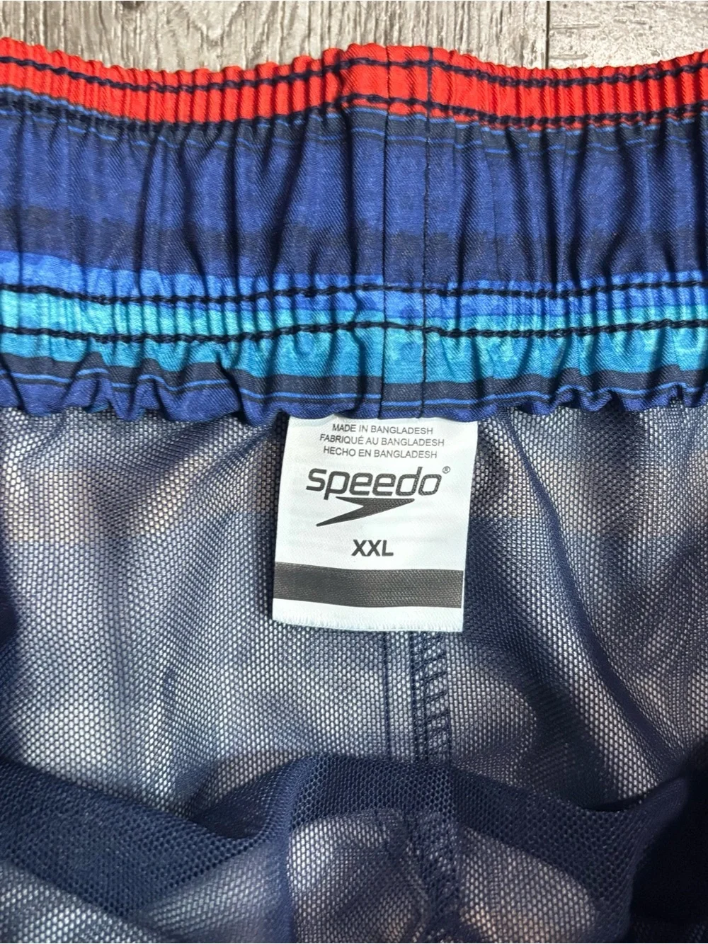Men’s Speedo Swimsuit Swim Shorts Trunks 3-Pocket Zips, Size XXL